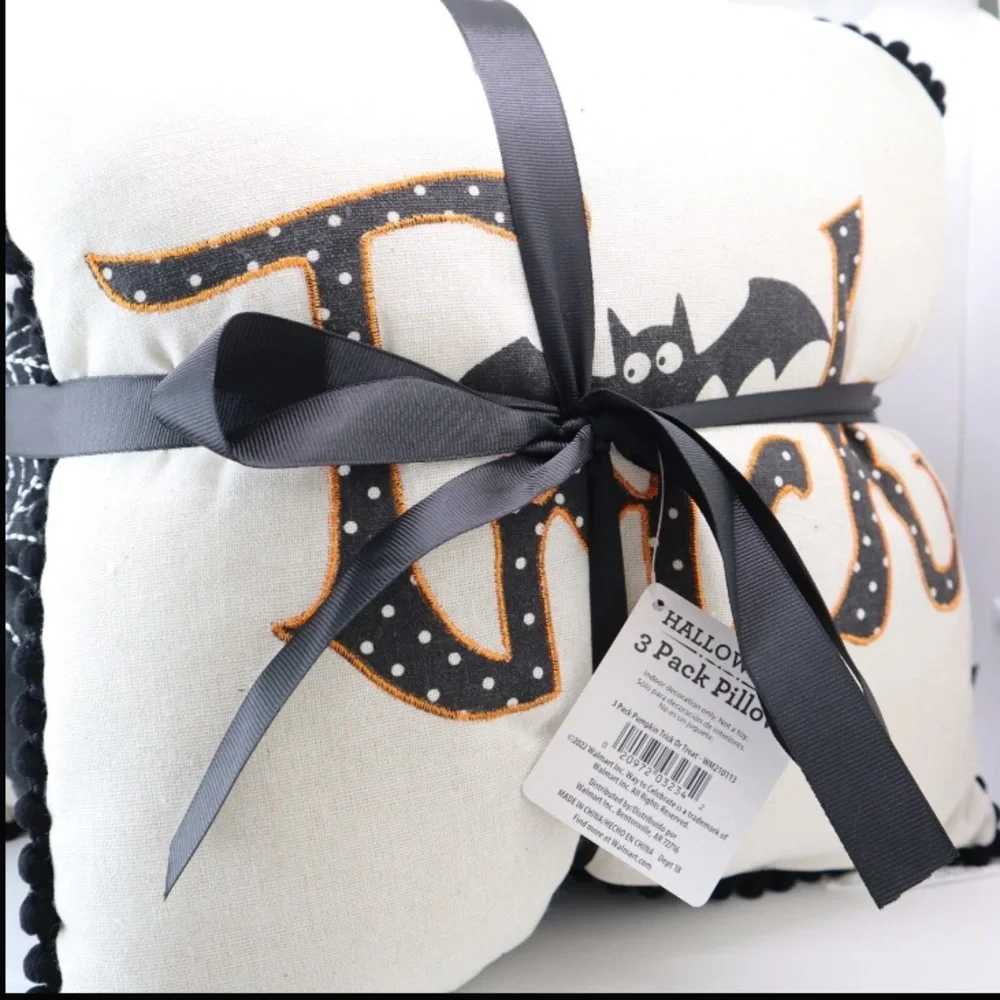 EXCHANGE Halloween Pillow Set - Black, White, and Orange